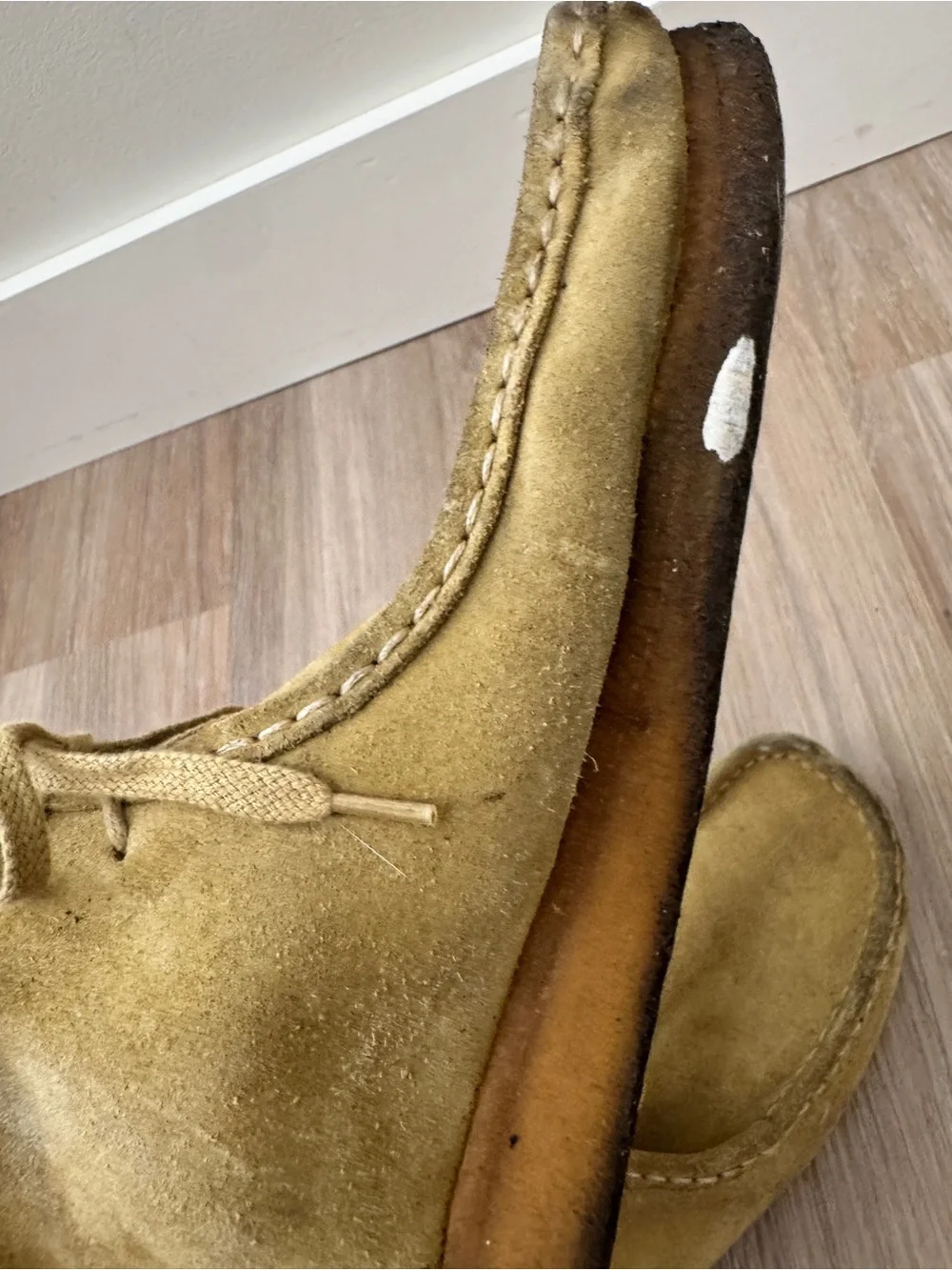 Clarks Originals Wallabee Boots Men’s 12M Tan Suede Crepe Sole Vintage 2014